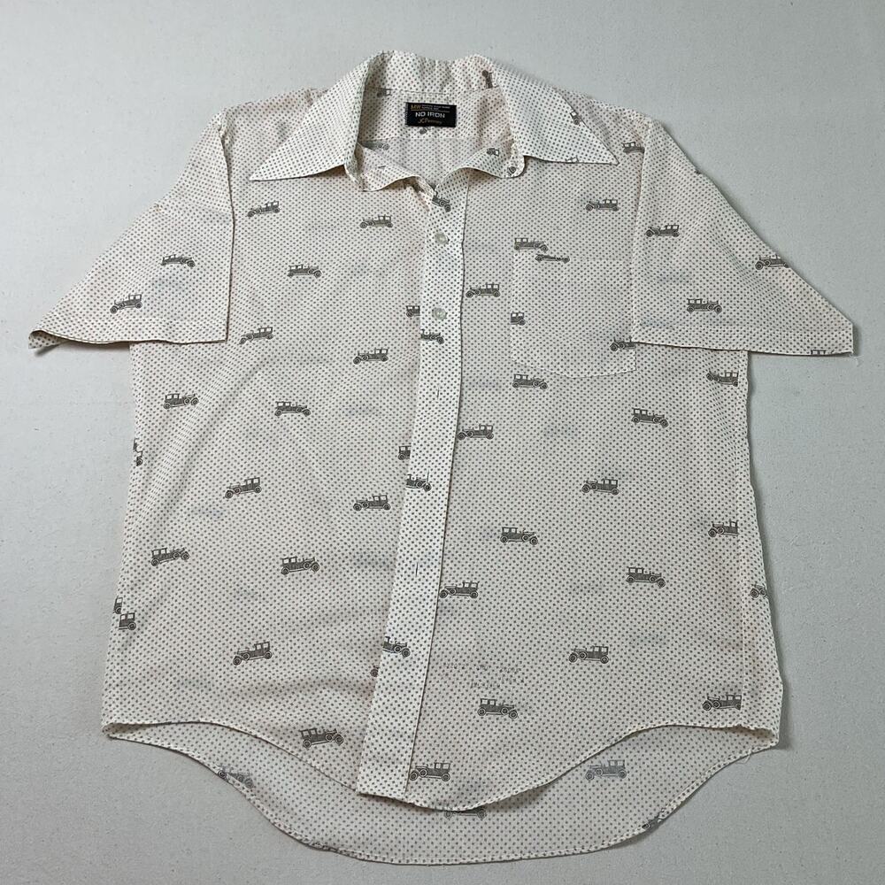 Vintage Mens 70's JCPenney Dagger Collar Short Sleeve button down shirt